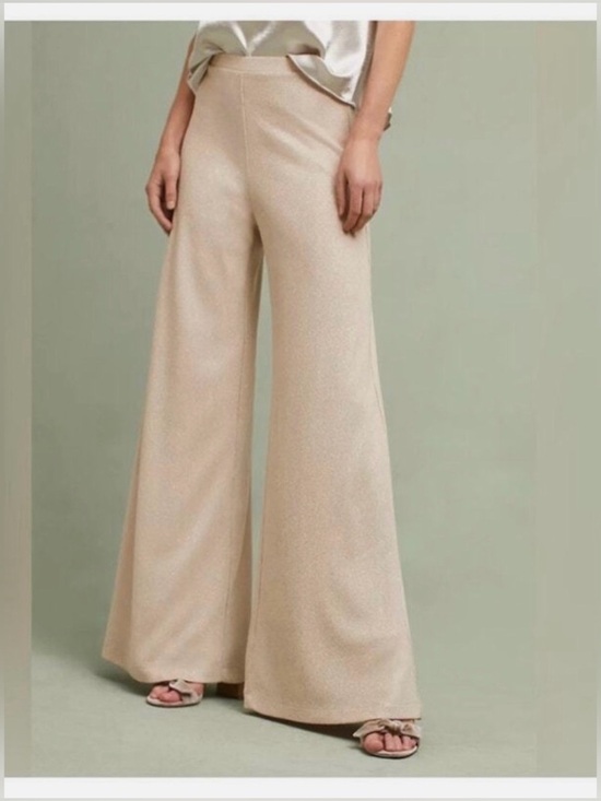 Anthropologie Pants - Timeless Anthropologie Wide-Leg Knit Pants in Light Beige